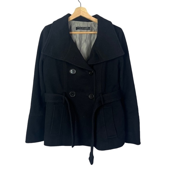 Marc New York Black Double Breasted 4 Button Peacoat 10 - Picture 1 of 3